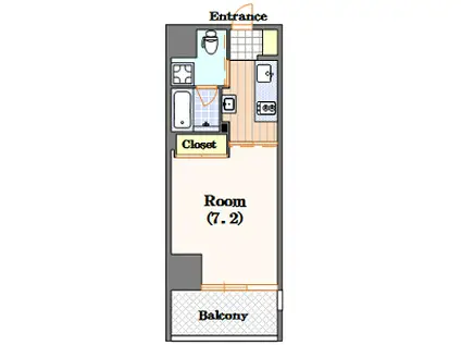 WISTERIA GARDEN(1K/4階)の間取り写真