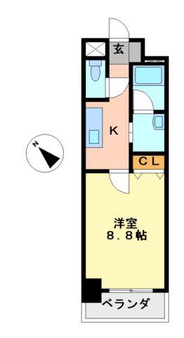 RIDGE大曾根(1K/8階)の間取り写真