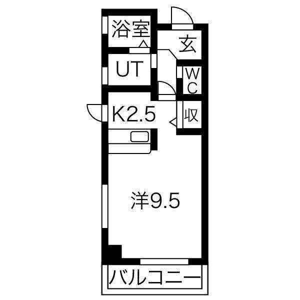 三向ハイツ今泉新町(1K/2階)の間取り写真