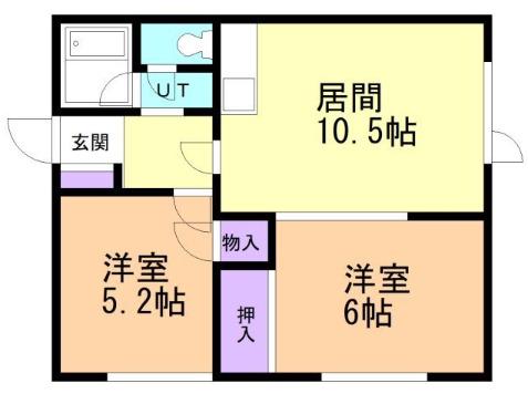 アリスハイツ(2LDK/2階)の間取り写真