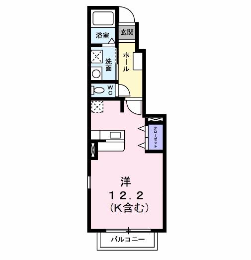 アルディヒロ(ワンルーム/1階)の間取り写真