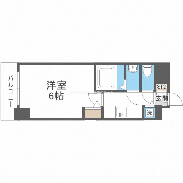 エスリードレジデンス大阪福島フロント(1K/5階)の間取り写真