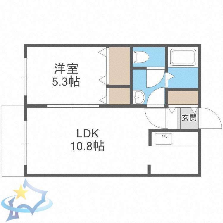 エムズ911(1LDK/3階)の間取り写真