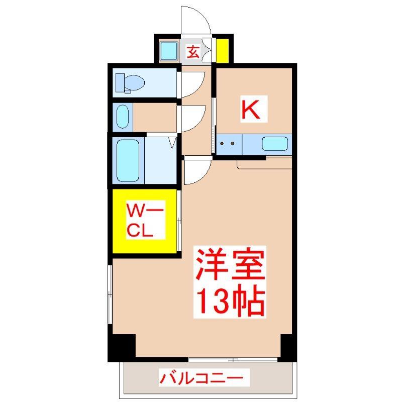 ステージルビーグラス(1K/9階)の間取り写真