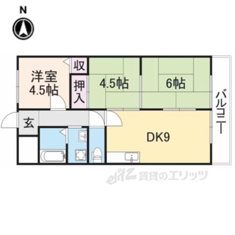 リヴェール三室(3DK/5階)の間取り写真