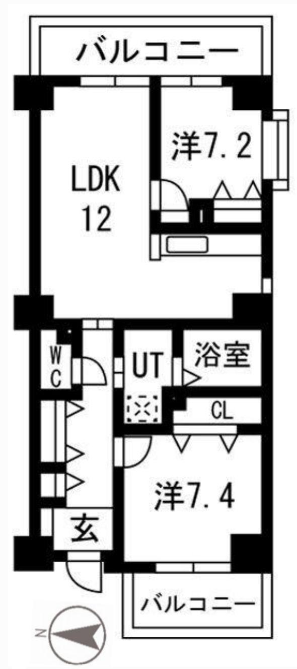 アクティ目黒駅前1棟(2LDK/4階)の間取り写真