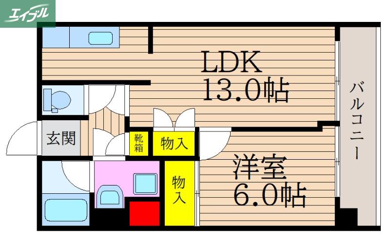 近藤セントラルビル(1LDK/4階)の間取り写真