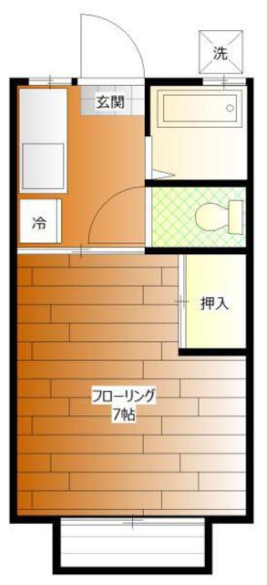 ピアシティナカムラ(1K/1階)の間取り写真