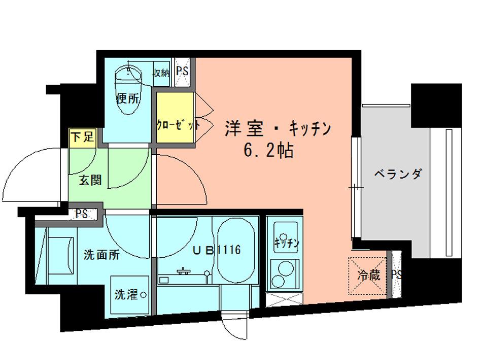 ラフィネジュ学芸大学(ワンルーム/4階)の間取り写真