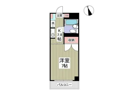 FINE吉祥寺(1K/4階)の間取り写真