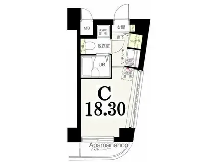 グリフィン横浜・アクティ(ワンルーム/7階)の間取り写真