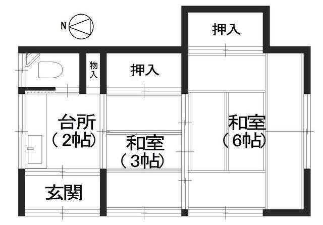 富士荘(2K/1階)の間取り写真