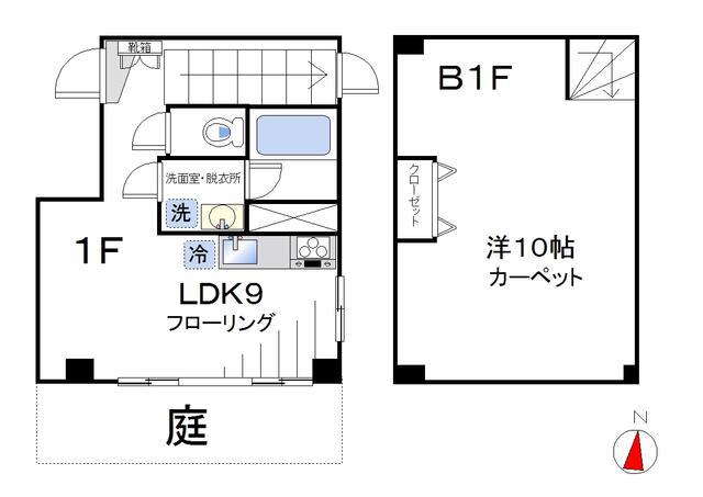 ELYSIAN(1LDK/地下階)の間取り写真