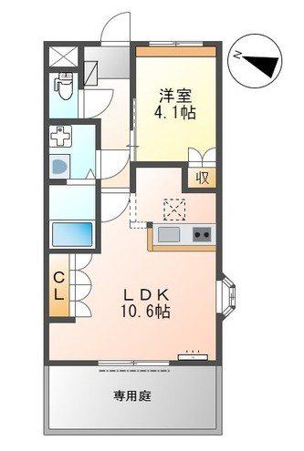 MAISON・DE・YUU(1LDK/1階)の間取り写真