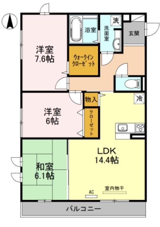 THE RESIDENCE 広畑早瀬町(3LDK/2階)の間取り写真