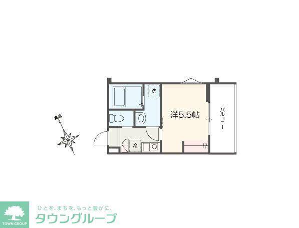 MELLAS相模原(1K/2階)の間取り写真