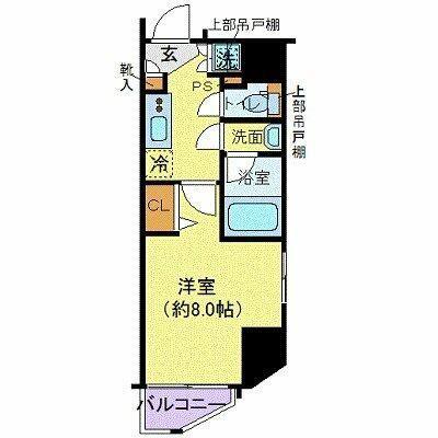 クレイシア新宿(1K/8階)の間取り写真