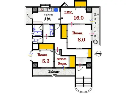 保井ビル(2SLDK/2階)の間取り写真