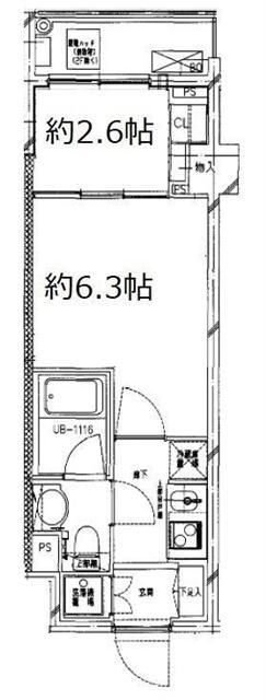 S-FORT中板橋(1DK/3階)の間取り写真