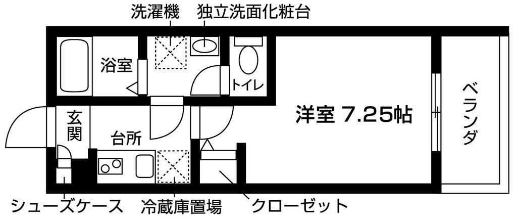 モクシオンエスポワール(ワンルーム/3階)の間取り写真