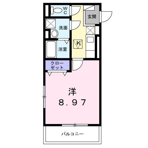 さくらテラス(1K/1階)の間取り写真