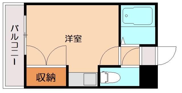WILLOW COURT 福工大前(ワンルーム/1階)の間取り写真