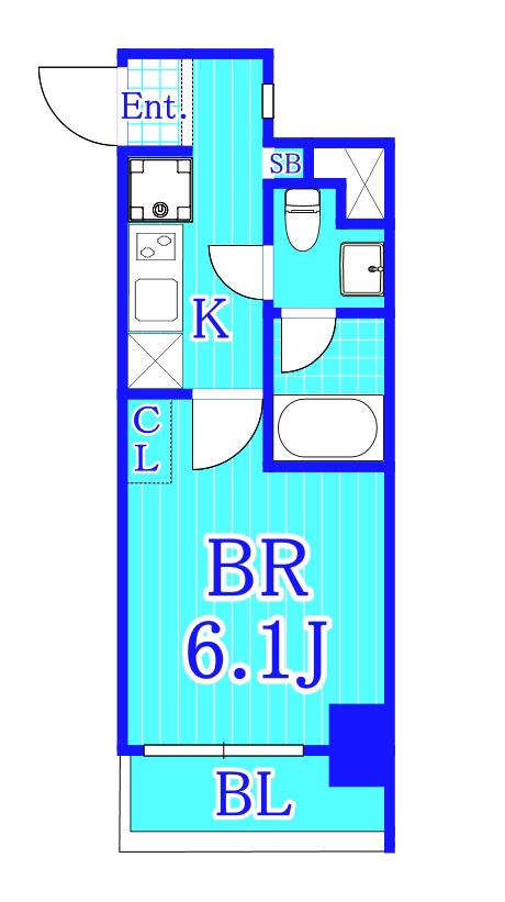 エクセリア川崎(1K/5階)の間取り写真