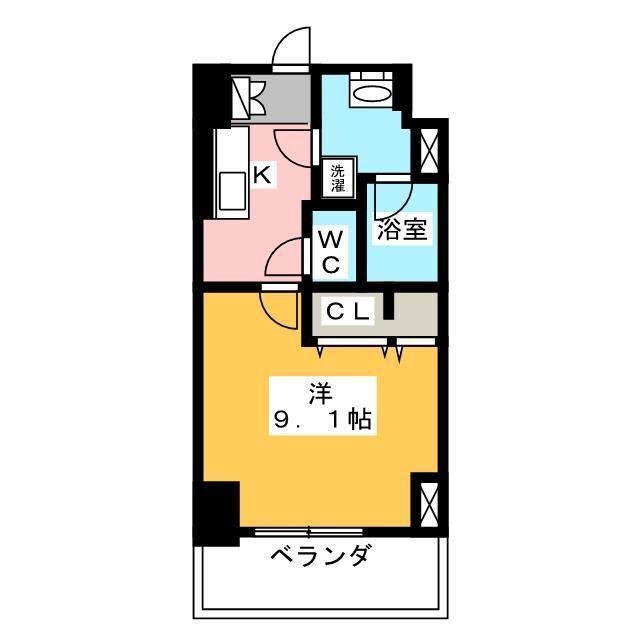 月島リバーサイドハイツ(1K/1階)の間取り写真