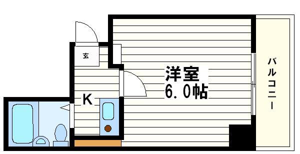 コスモメイト上汐町(1K/4階)の間取り写真
