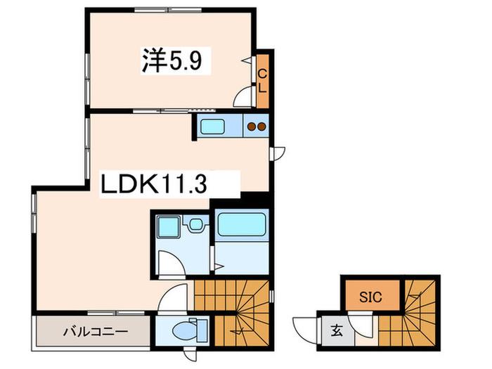 エムクラヴィエ(1LDK/2階)の間取り写真