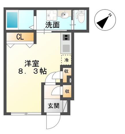 クレール長町(ワンルーム/1階)の間取り写真