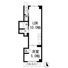 シナーラ上野毛(1LDK/3階)の間取り写真