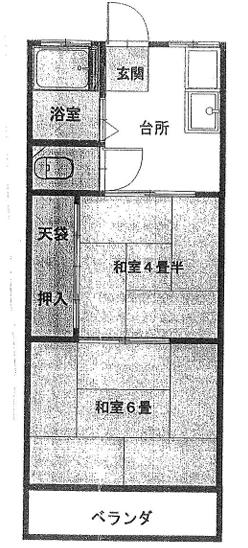 河上マンション(2K/3階)の間取り写真