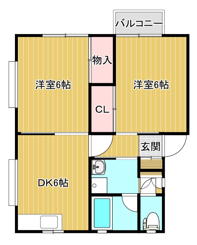 ガーデンハイツ(2DK/2階)の間取り写真