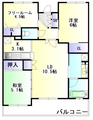 ドルチェグラン三田(2SLDK/8階)の間取り写真