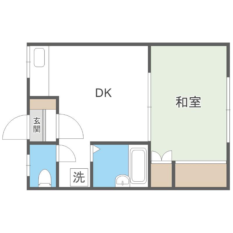 クレール22(1DK/2階)の間取り写真