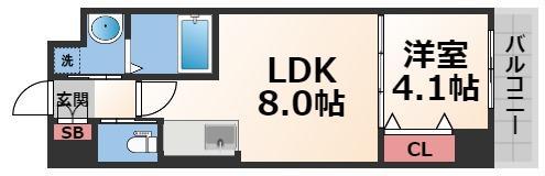 MV.IMP大阪今里(1LDK/1階)の間取り写真