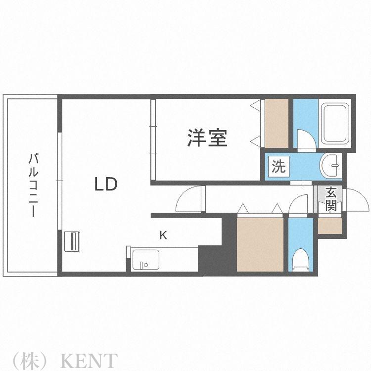 JP NOIE 円山表参道旧ルクレ円山表参道(1LDK/4階)の間取り写真