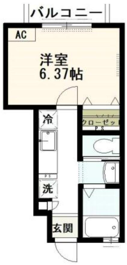 ヴェントフレスコ上高井戸(1K/1階)の間取り写真