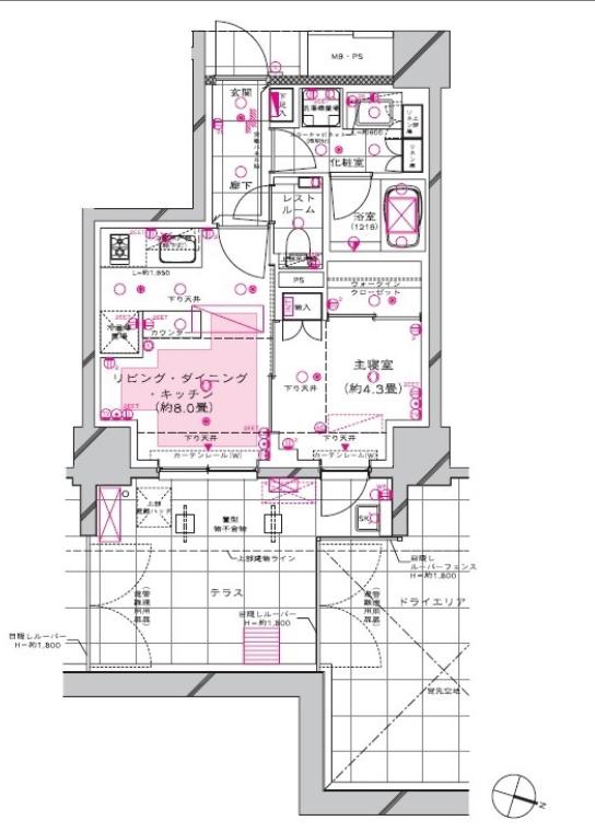ディアナコート目黒(1LDK/2階)の間取り写真
