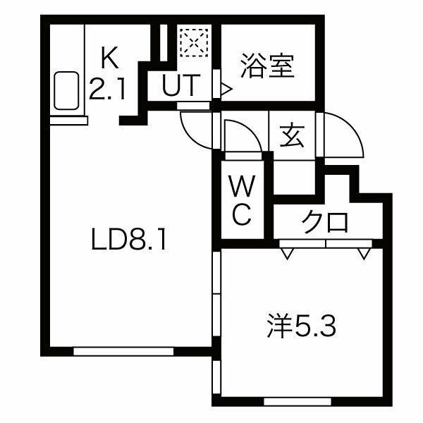 AJELM(1LDK/1階)の間取り写真