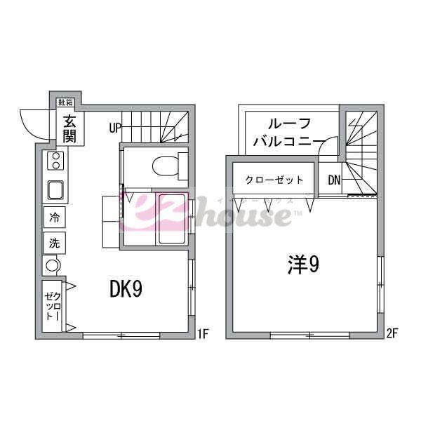 アクティ阿佐ヶ谷(1DK/2階)の間取り写真