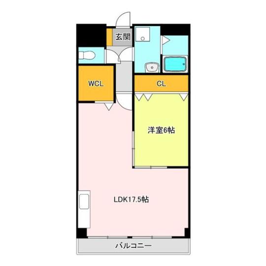 あさひレジデンス参番館(1LDK/2階)の間取り写真