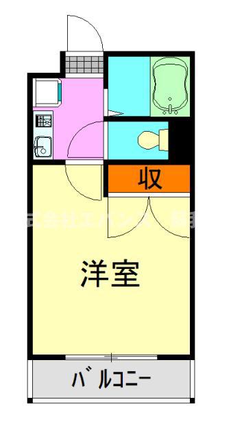 LILY浜野(1K/2階)の間取り写真