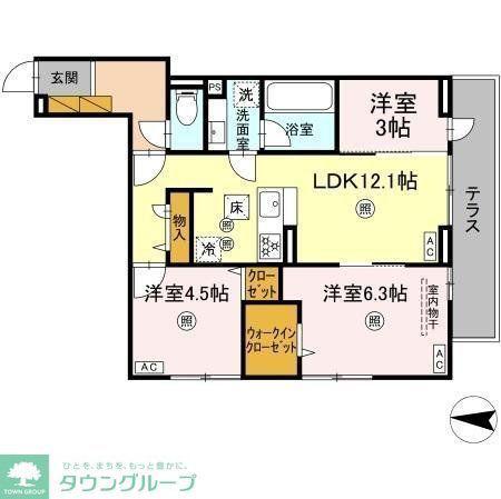 B-KUBUS(3LDK/1階)の間取り写真