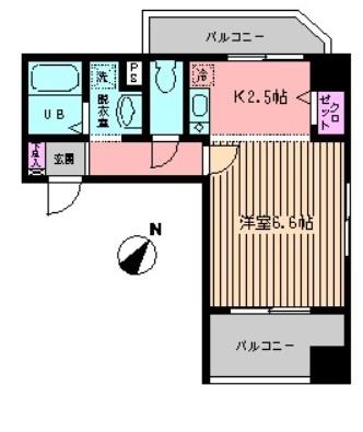 K-HOUSE(1K/4階)の間取り写真