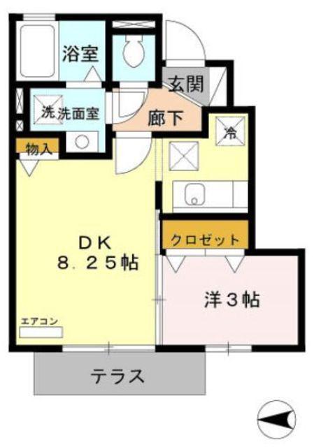 TS ウエスト(1LDK/1階)の間取り写真