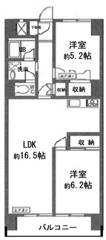 グランメール戸田II(2LDK/7階)の間取り写真