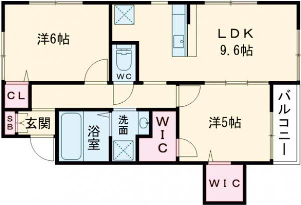 ビューライズあおばIII(2LDK/2階)の間取り写真