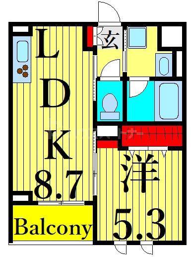 ロコソレイユ(1LDK/3階)の間取り写真